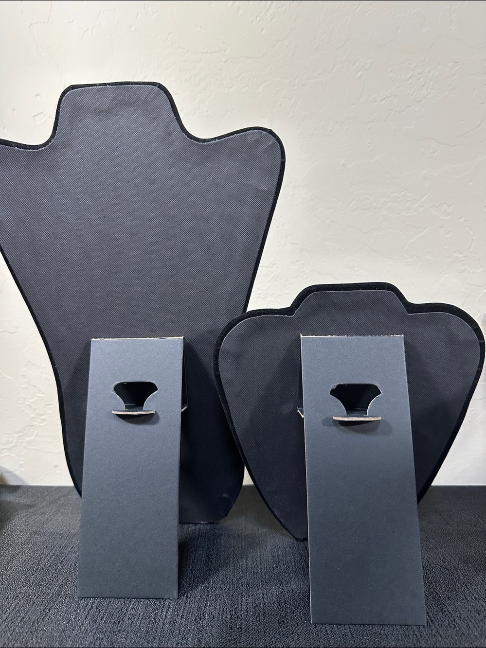Two Black Velveteen Standing Necklace Displays - Picture 5 of 6